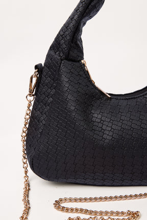 Gold Chain Textured Shoulder Bag