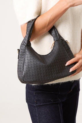 Gold Chain Textured Shoulder Bag