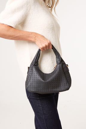Gold Chain Textured Shoulder Bag