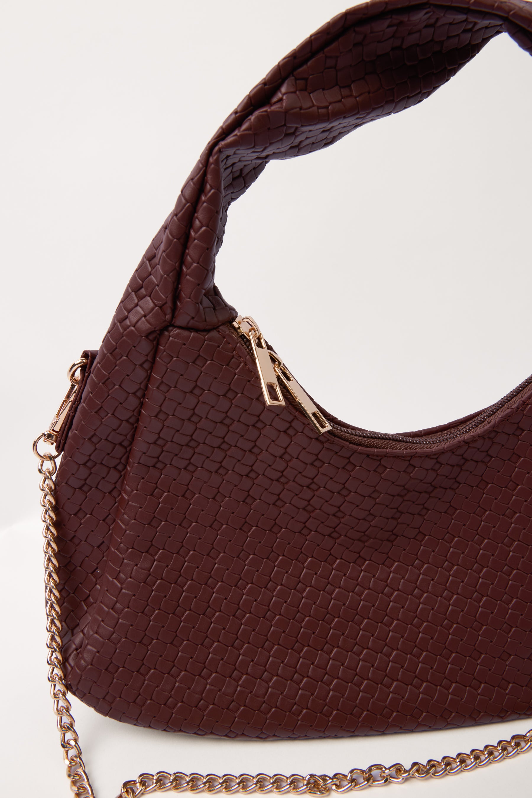 Gold Chain Textured Shoulder Bag