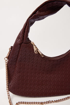 Gold Chain Textured Shoulder Bag