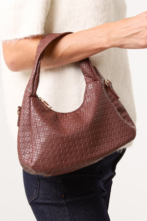 Gold Chain Textured Shoulder Bag