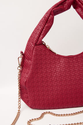 Gold Chain Textured Shoulder Bag