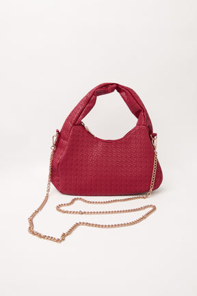 Gold Chain Textured Shoulder Bag