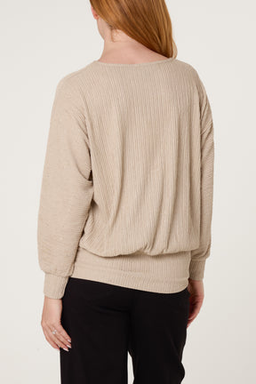 Rhinestone Batwing Top