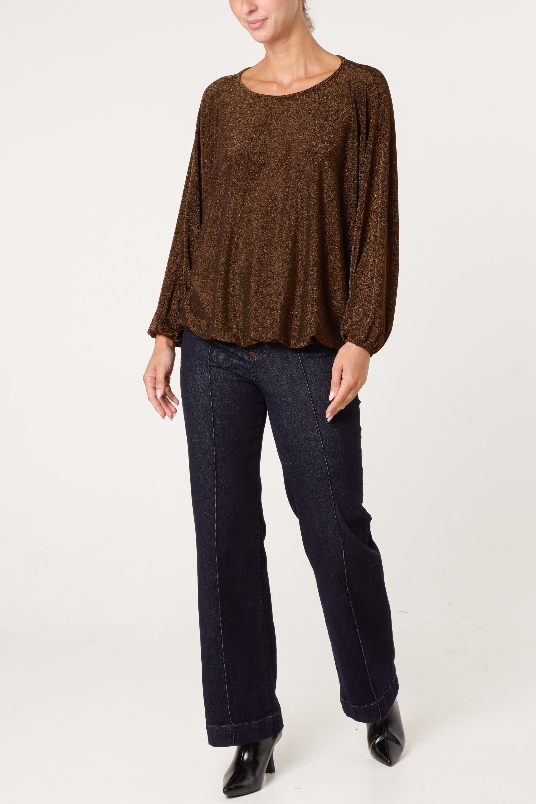 Relaxed Long Sleeve Crew Neck Top