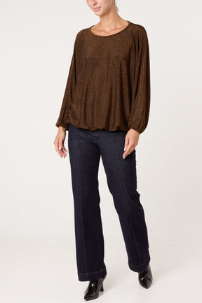Relaxed Long Sleeve Crew Neck Top