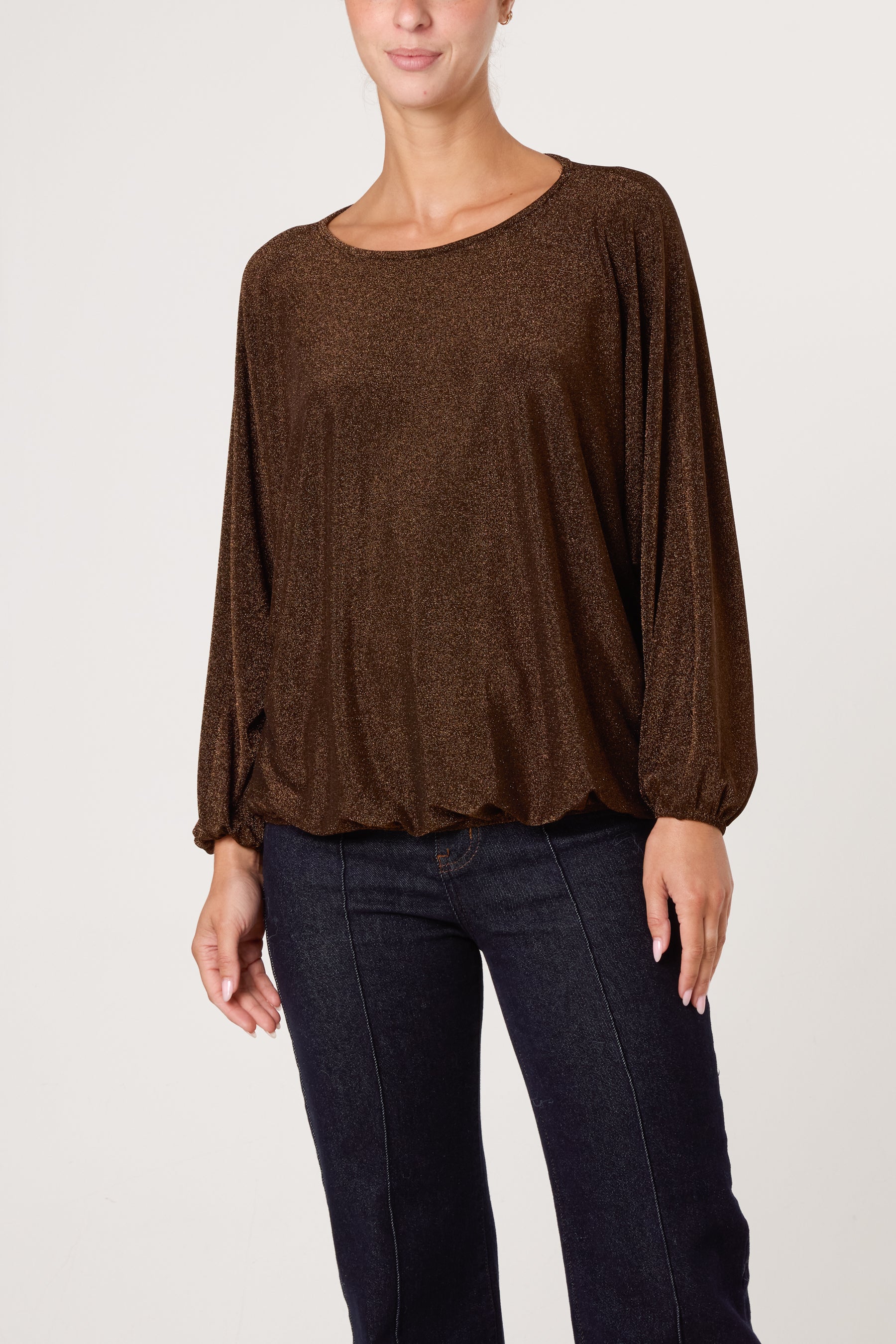 Relaxed Long Sleeve Crew Neck Top