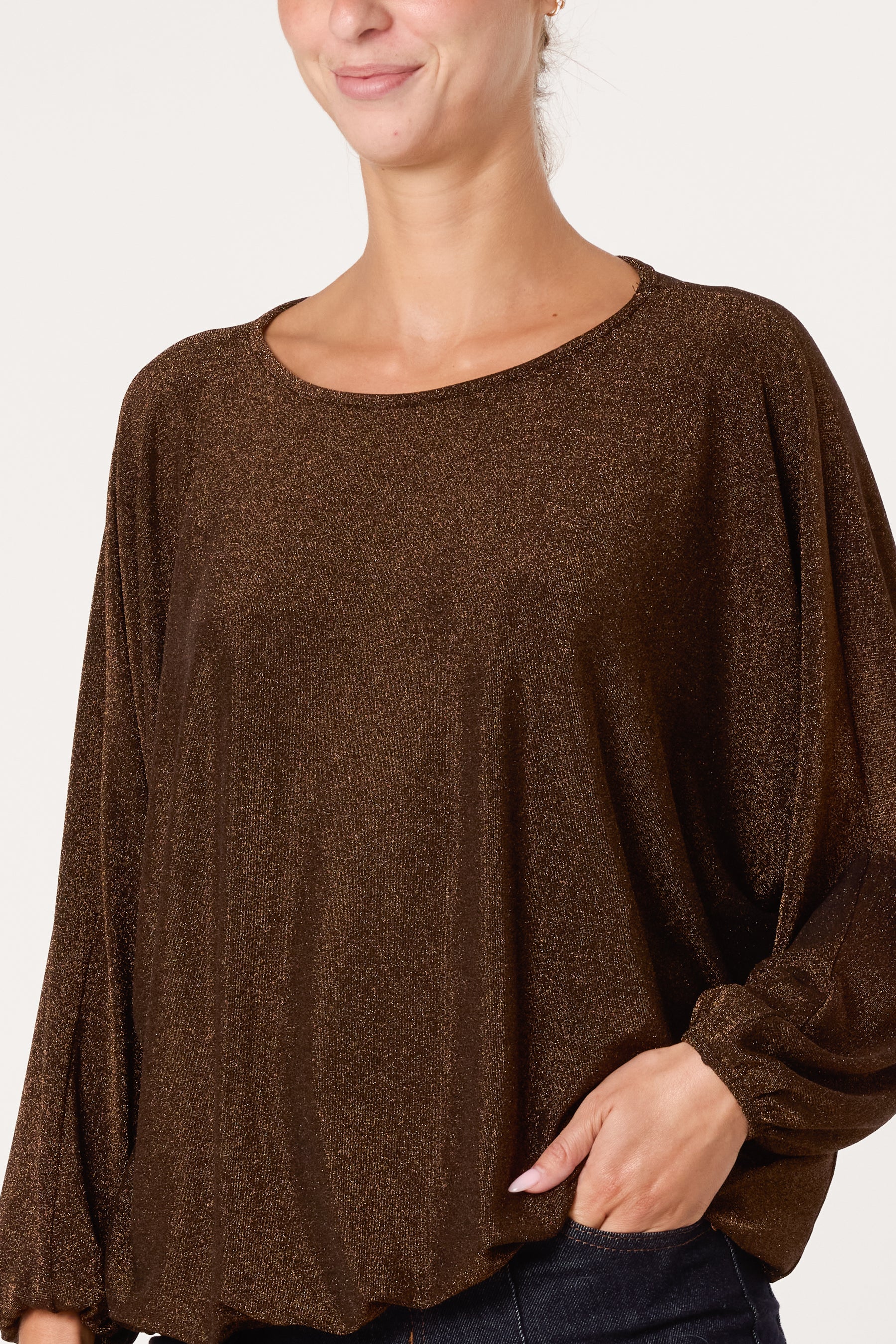 Relaxed Long Sleeve Crew Neck Top