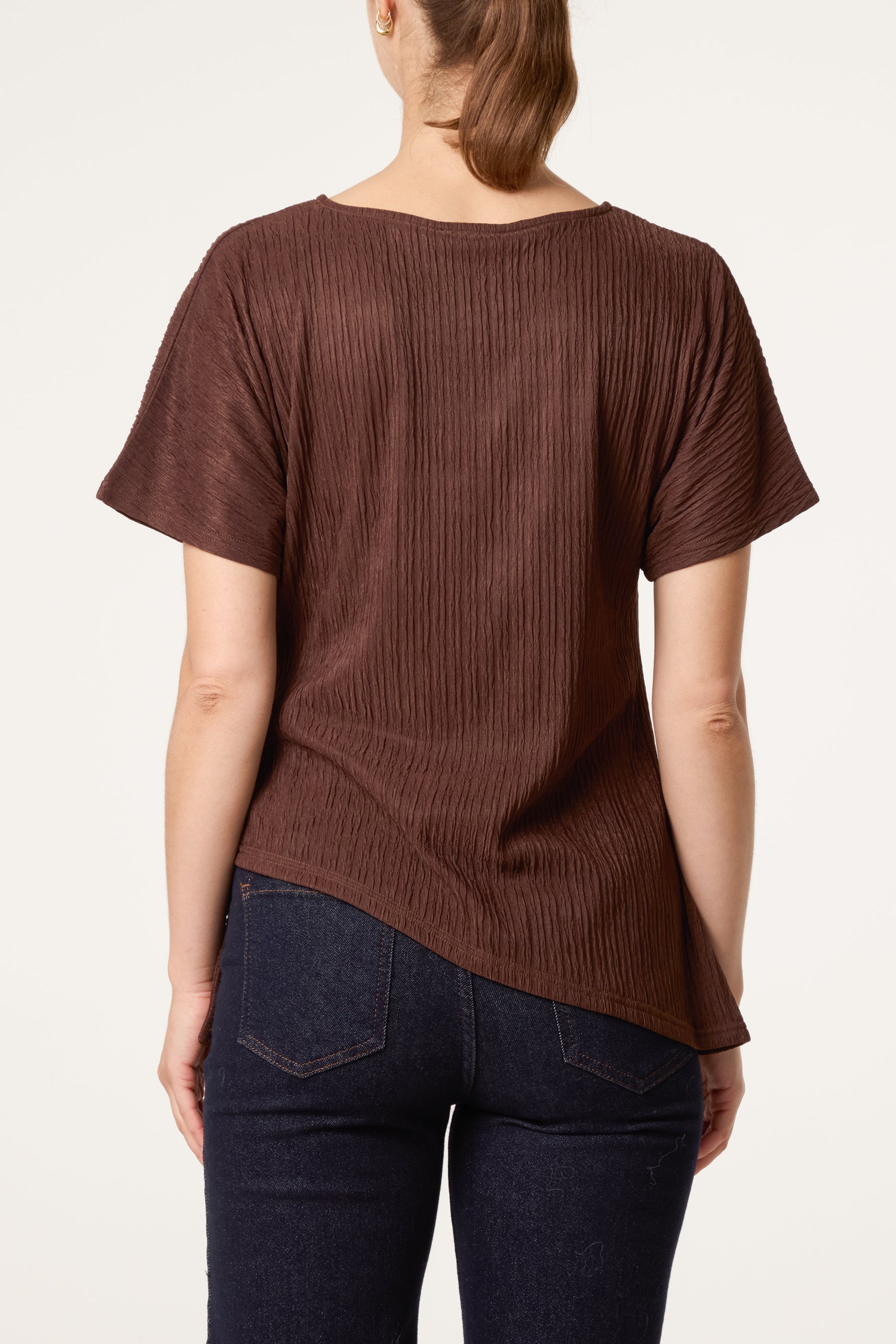 Side Tie Crinkle Top
