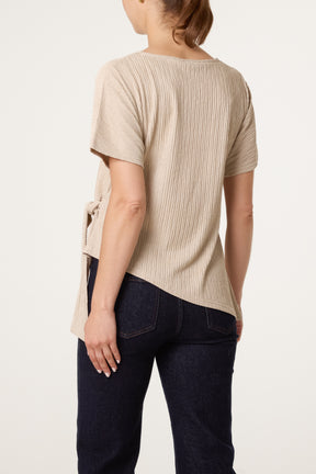 Side Tie Crinkle Top