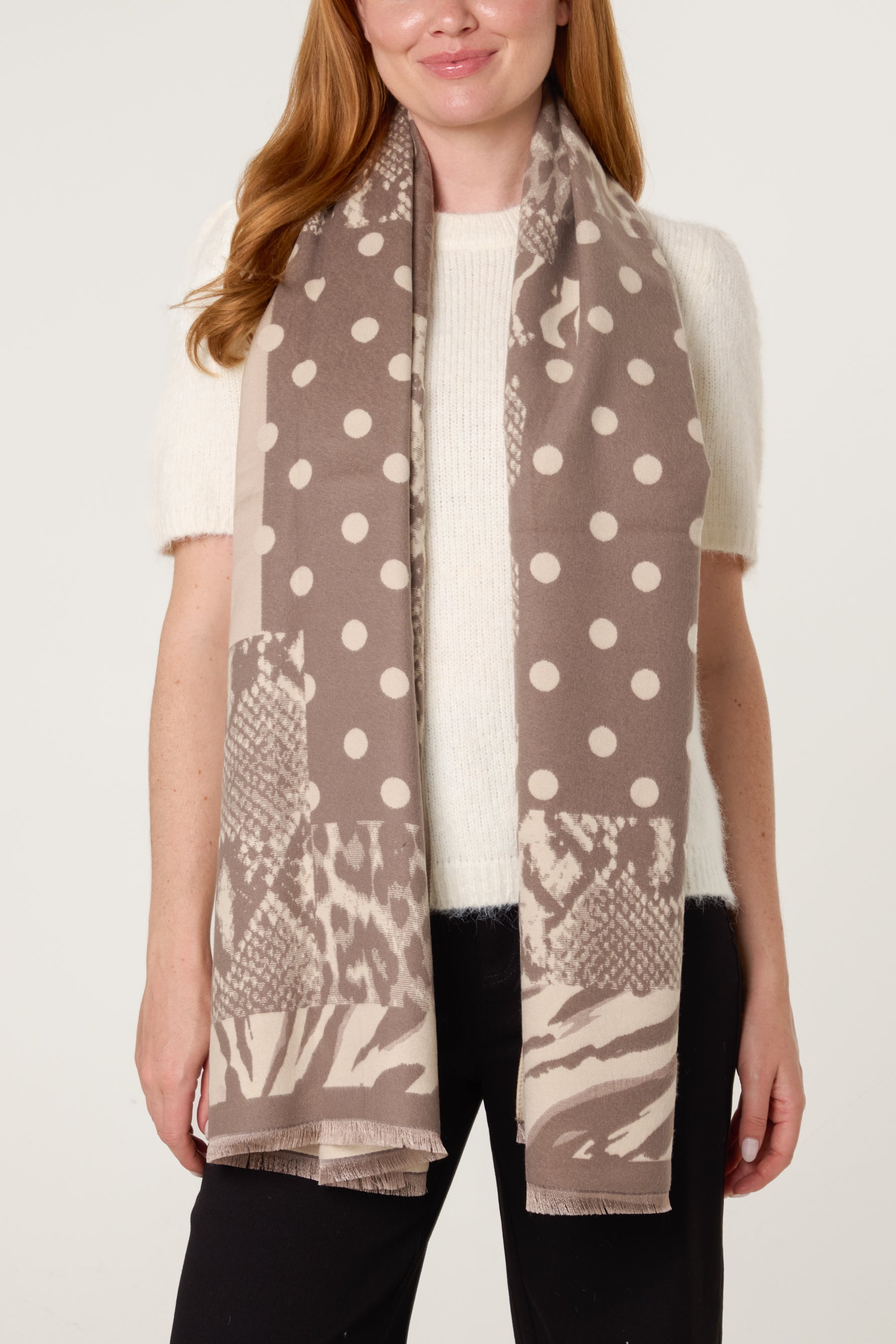 Mixed Animal Print Scarf
