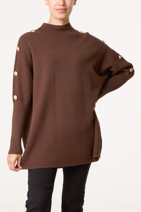 Military Button Knitted Jumper
