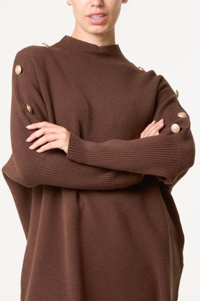 Military Button Knitted Jumper