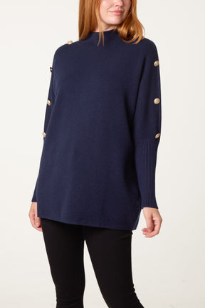 Military Button Knitted Jumper