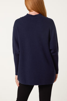 Military Button Knitted Jumper