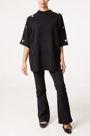 Short Sleeve Button Detail Jumper