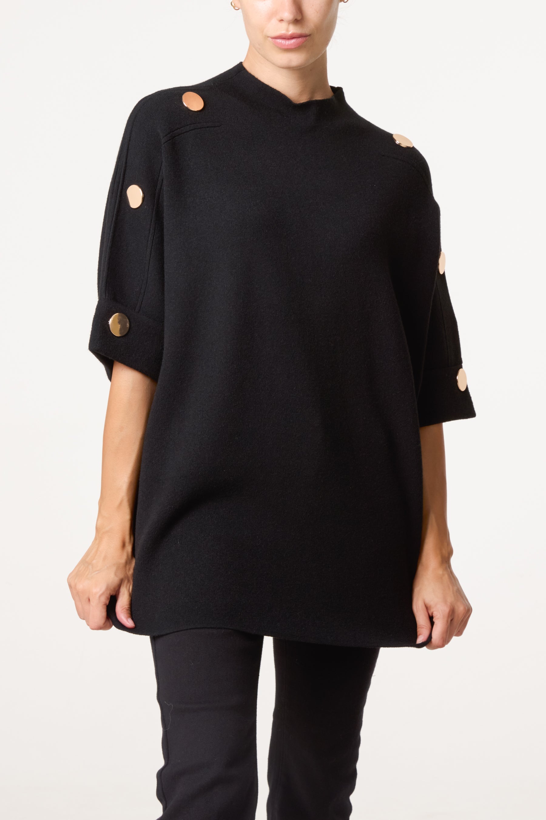 Short Sleeve Button Detail Jumper