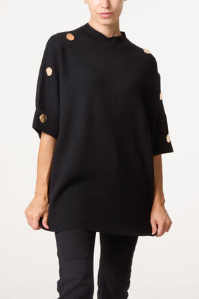 Short Sleeve Button Detail Jumper