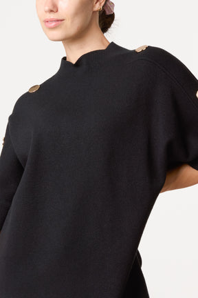 Short Sleeve Button Detail Jumper