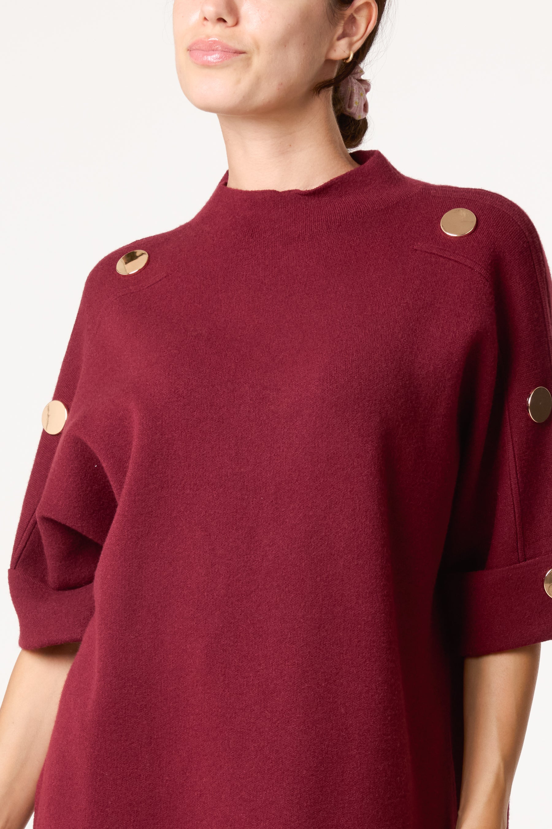 Short Sleeve Button Detail Jumper