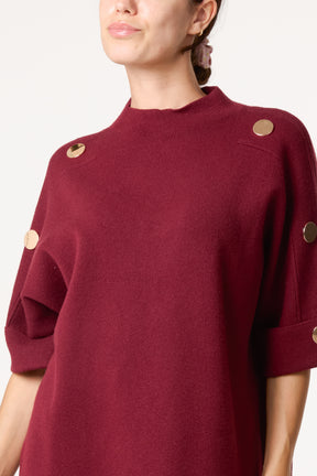 Short Sleeve Button Detail Jumper