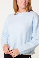 Lace Trim & Neck Knit Jumper
