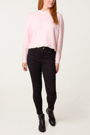 Lace Trim & Neck Knit Jumper