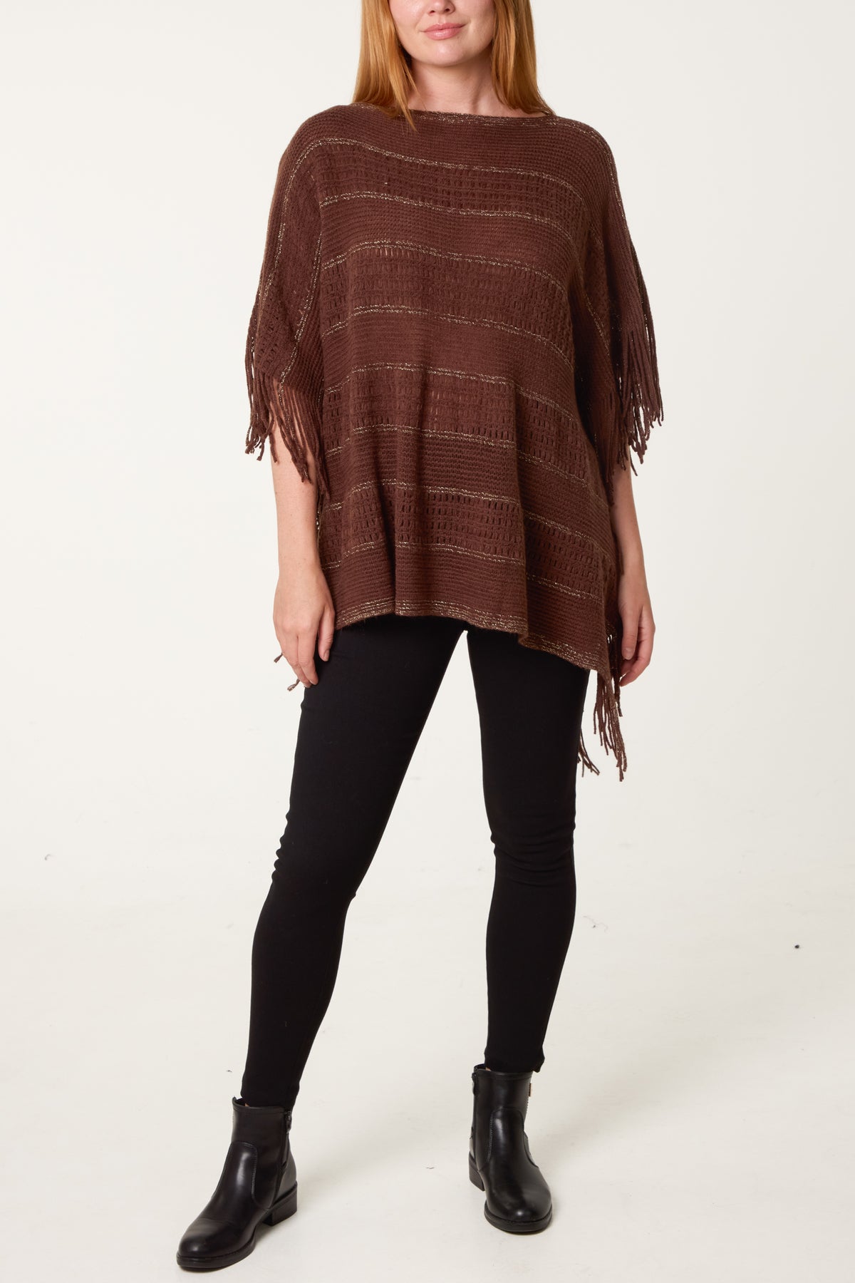 Fringed Essential Knitted Cape