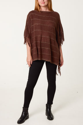 Fringed Essential Knitted Cape