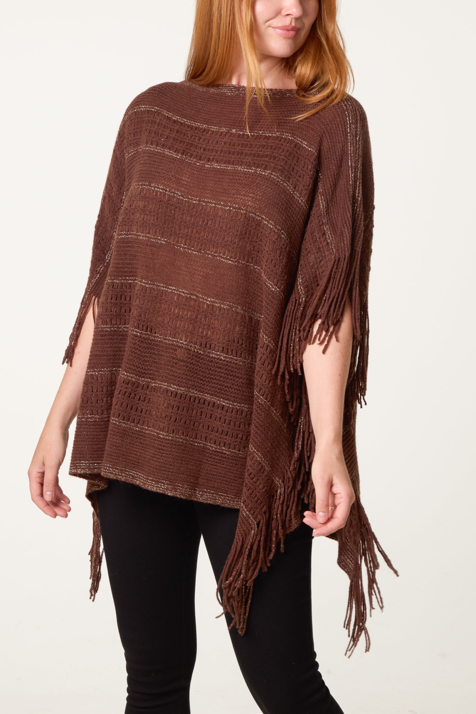 Fringed Essential Knitted Cape