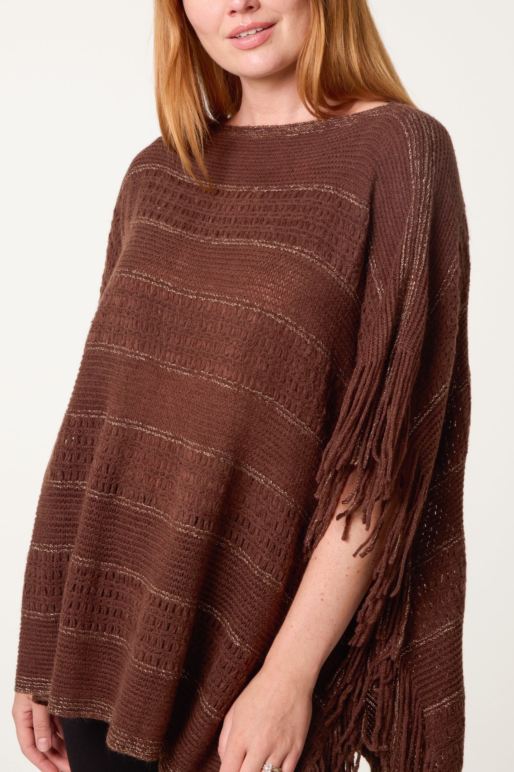 Fringed Essential Knitted Cape