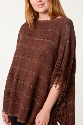 Fringed Essential Knitted Cape