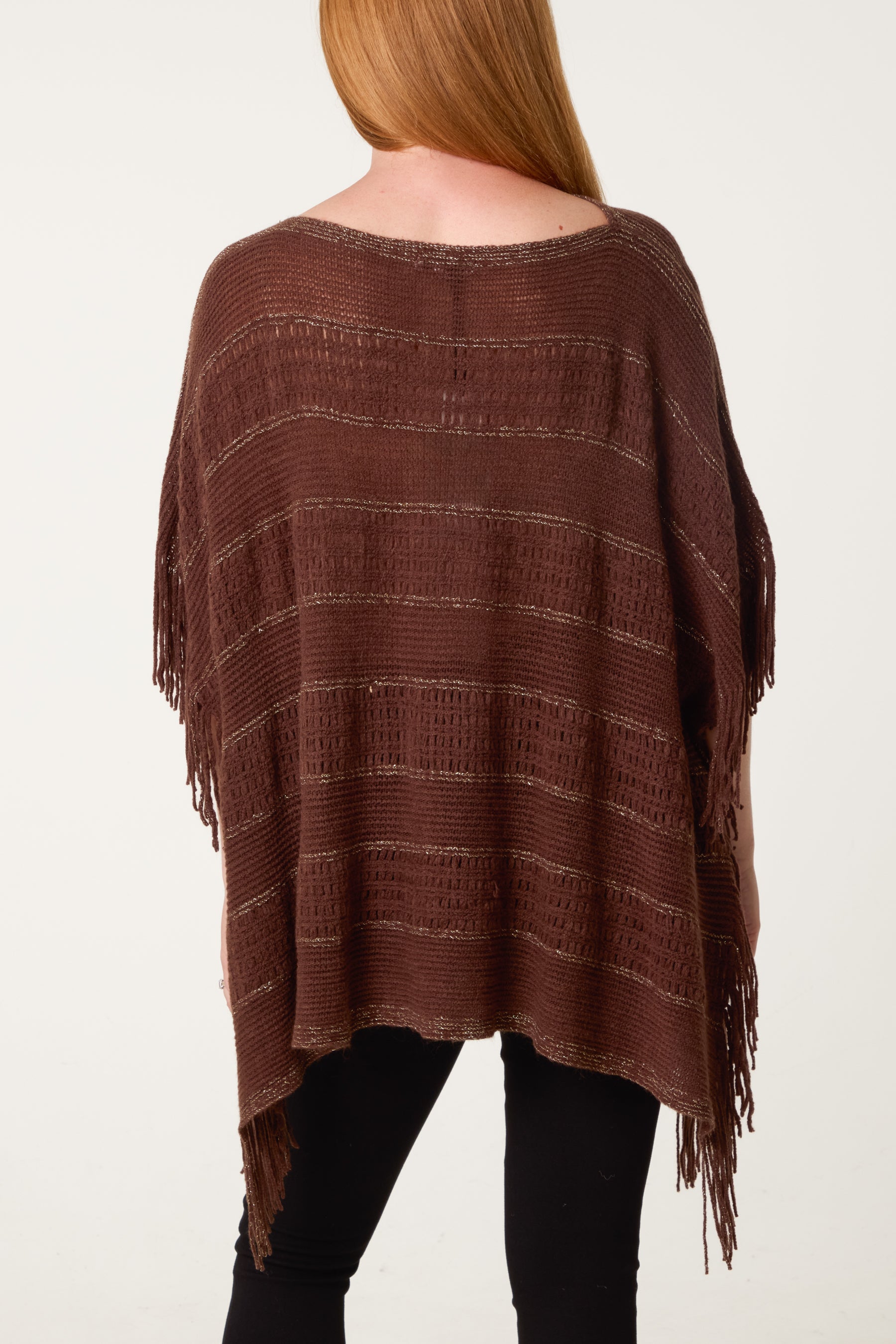 Fringed Essential Knitted Cape