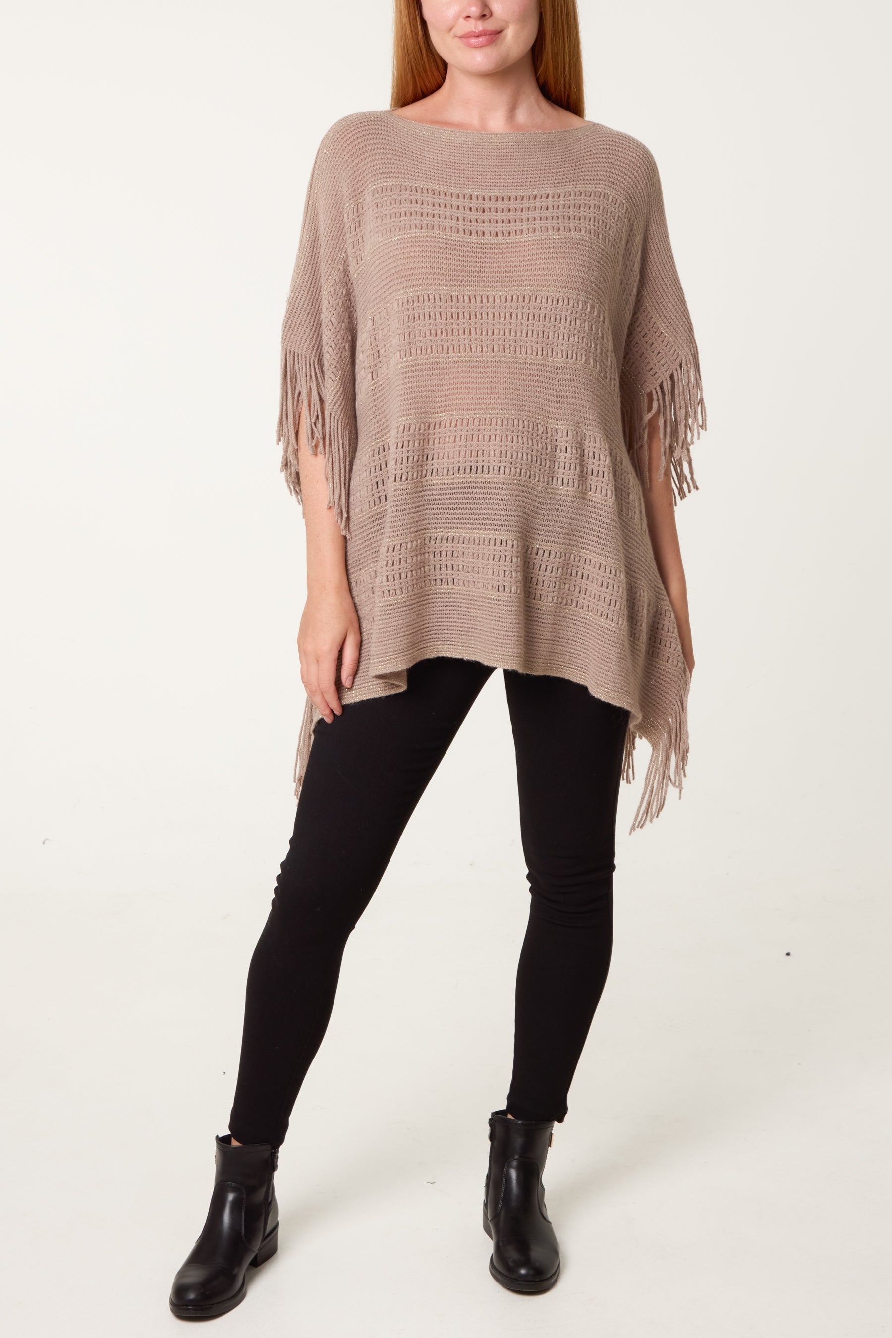 Fringed Essential Knitted Cape