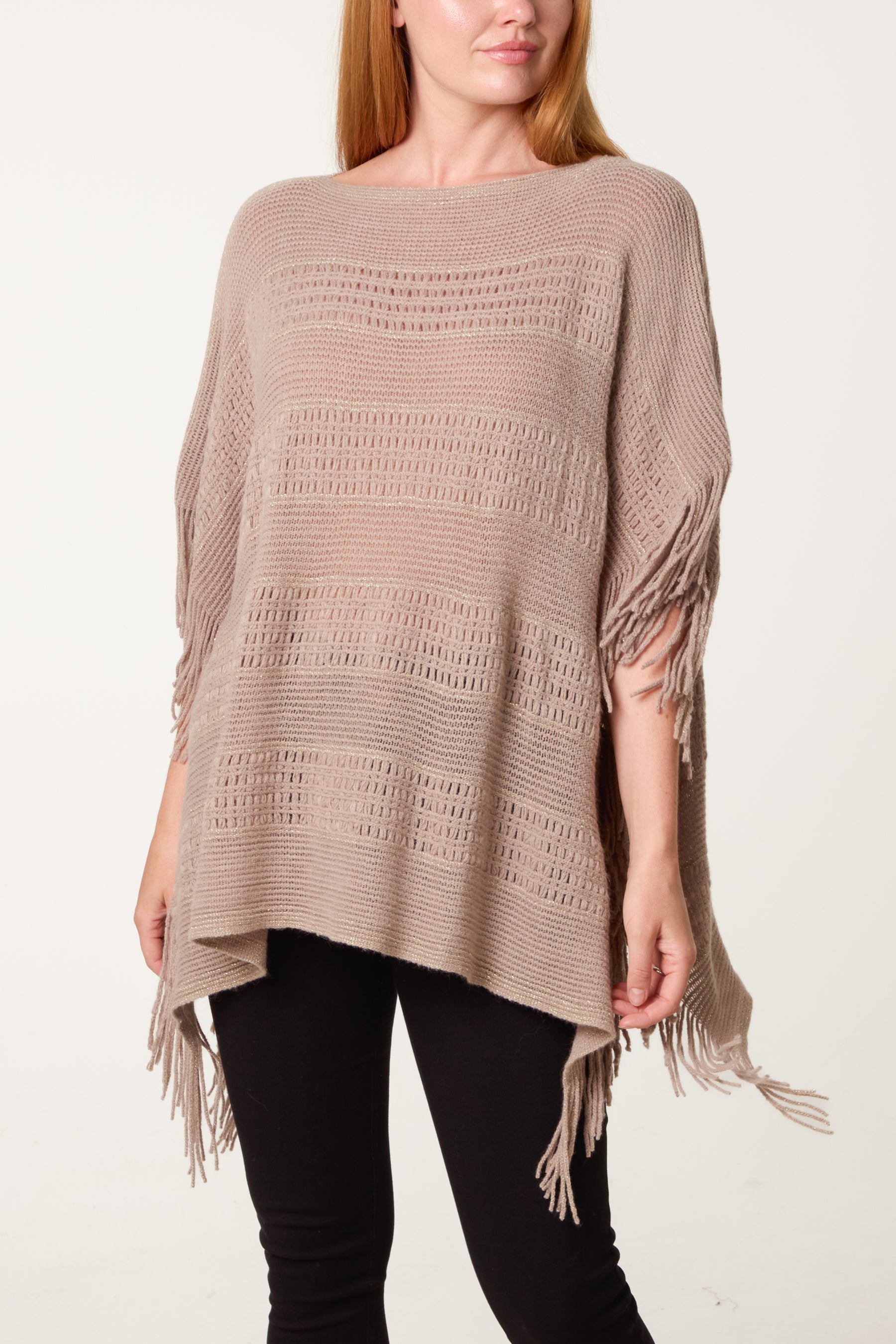 Fringed Essential Knitted Cape
