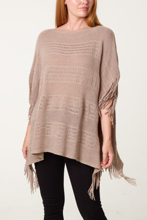 Fringed Essential Knitted Cape
