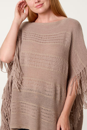Fringed Essential Knitted Cape