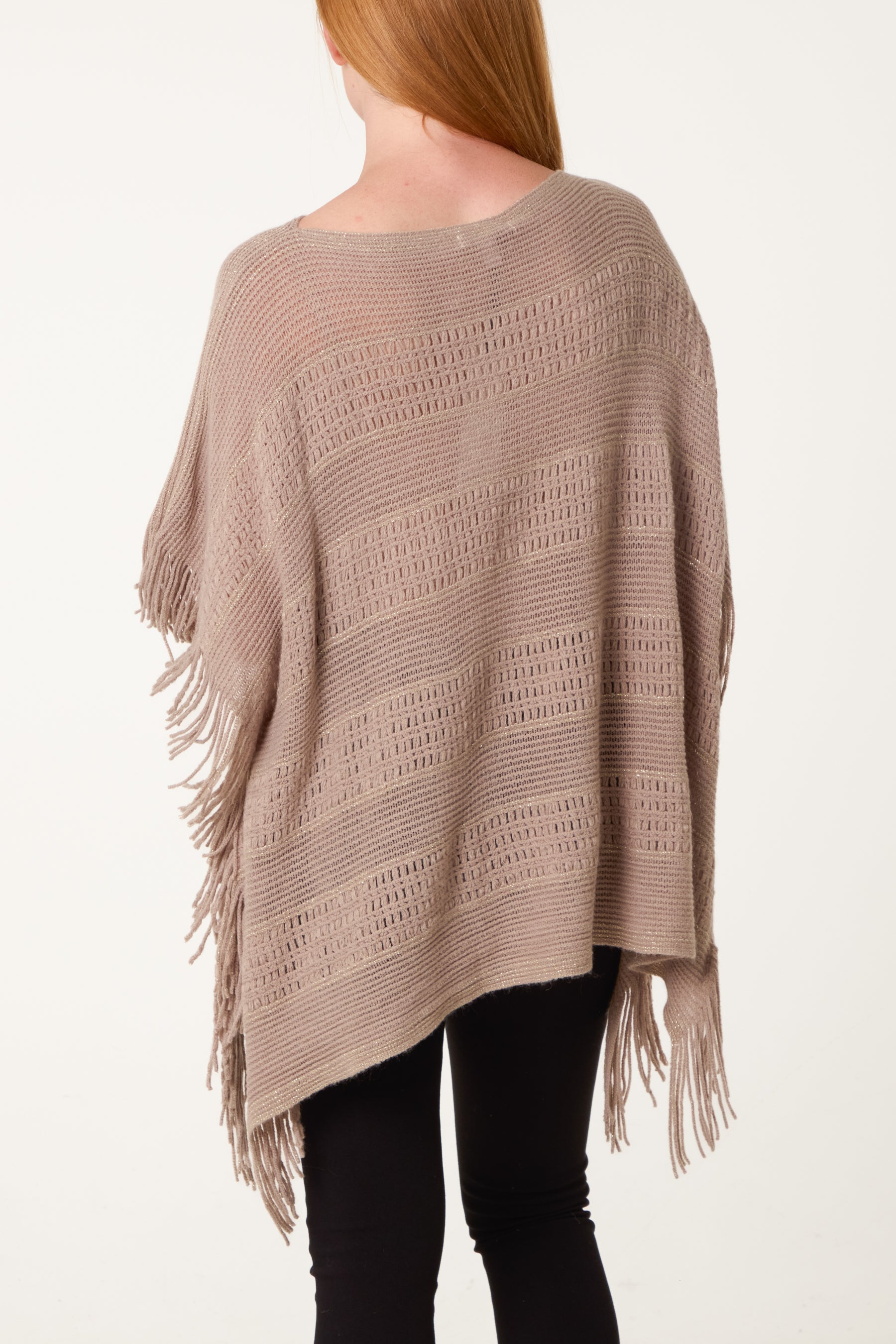 Fringed Essential Knitted Cape