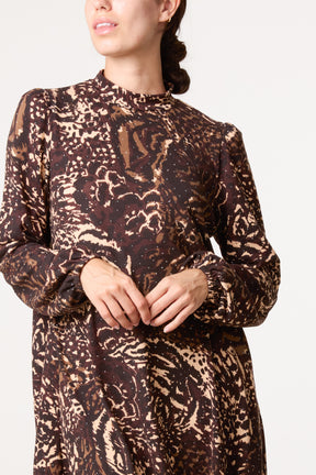 Rhinestone High Neck Swing Dress