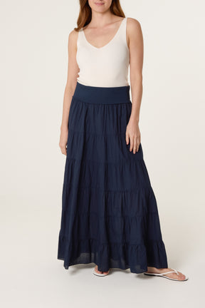 Jersey Band Tiered Skirt