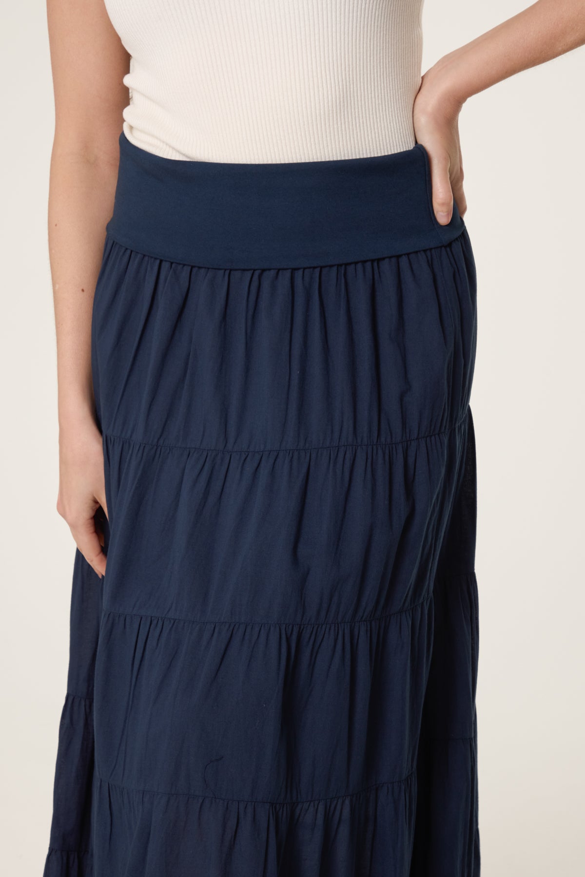 Jersey Band Tiered Skirt
