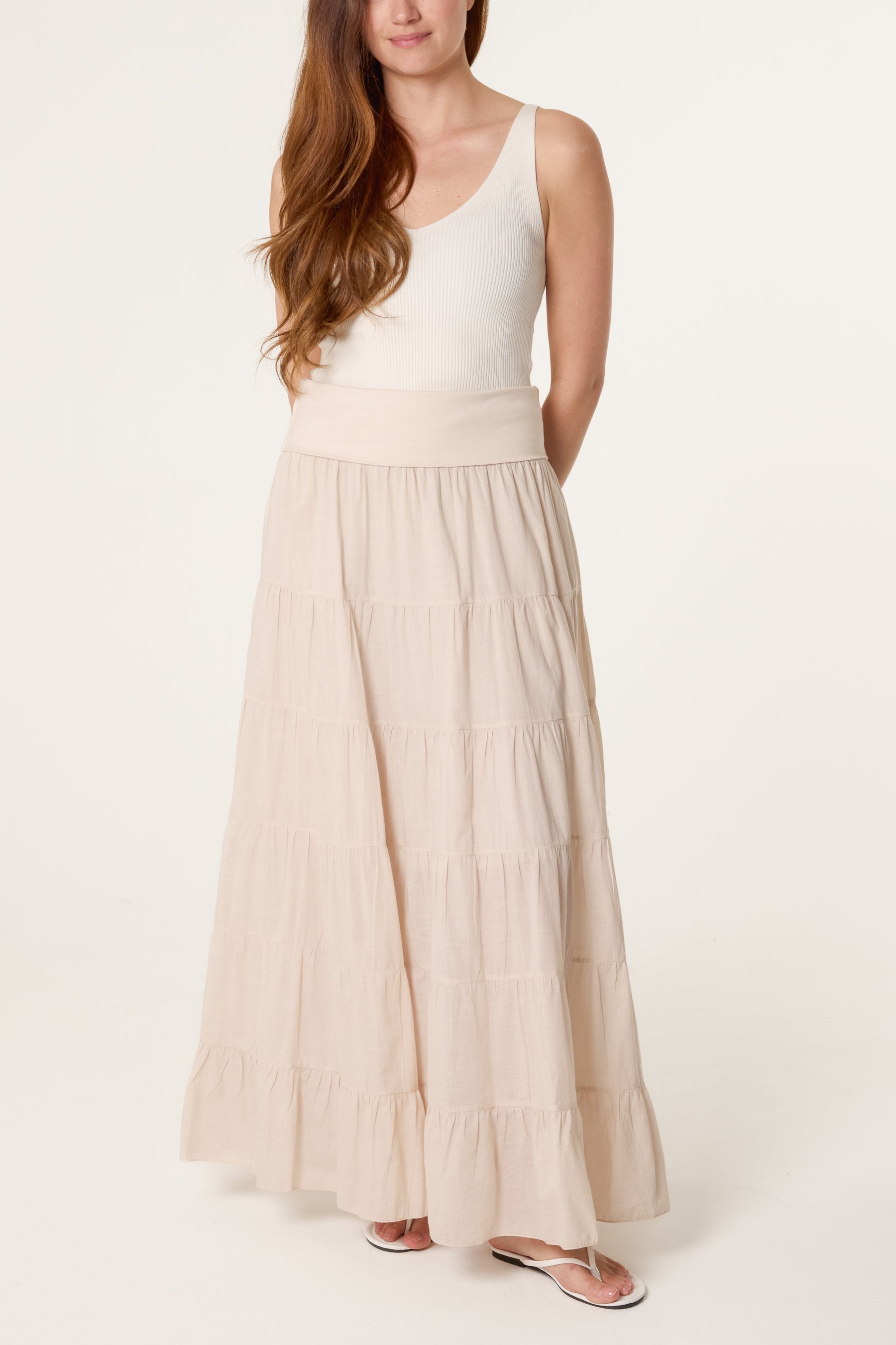 Jersey Band Tiered Skirt