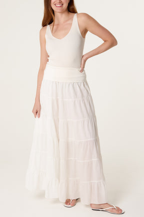 Jersey Band Tiered Skirt