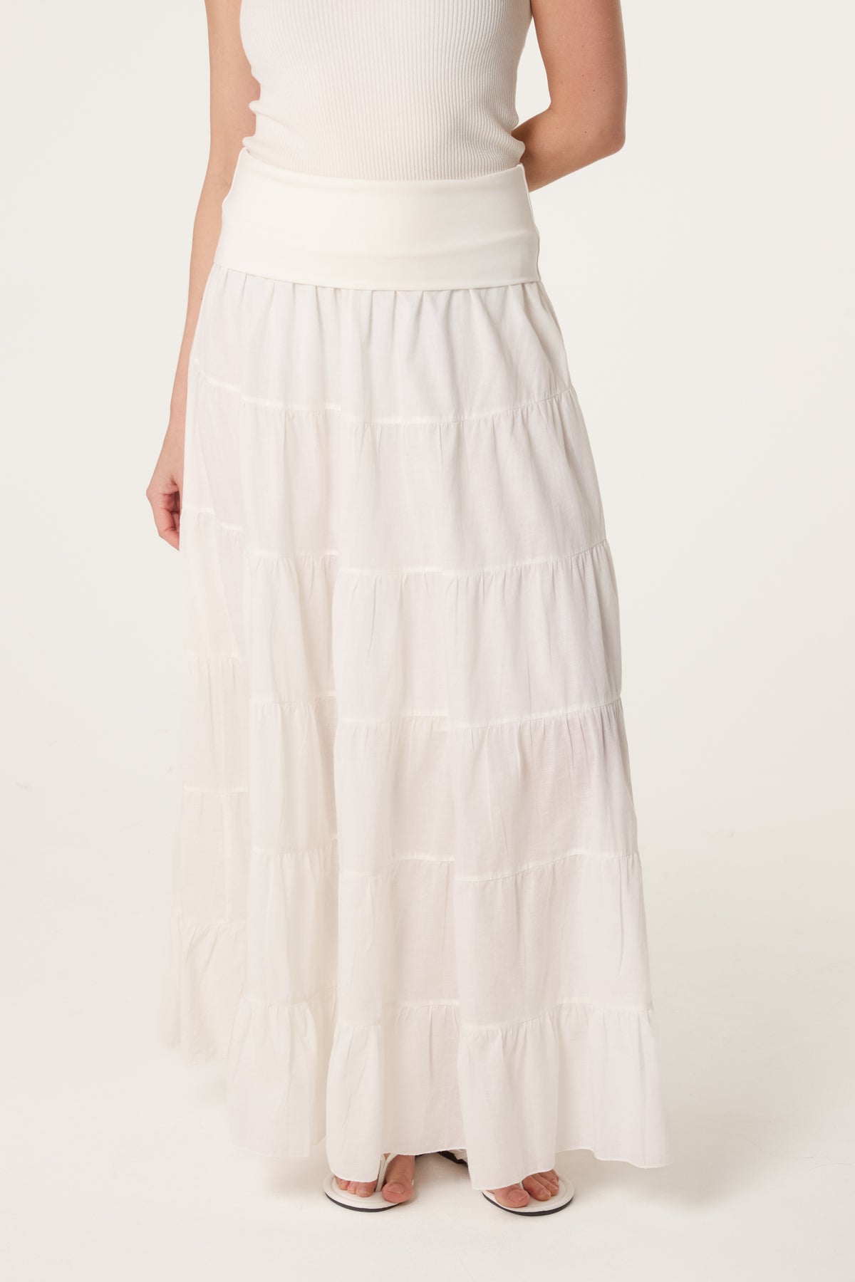 Jersey Band Tiered Skirt