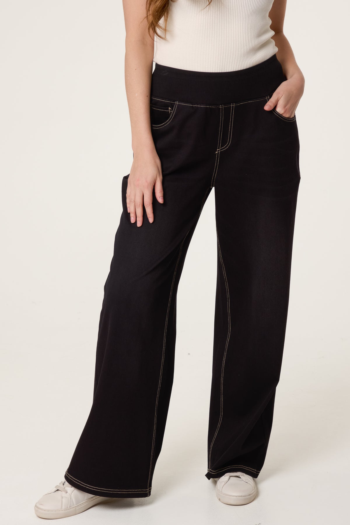 Wide Waistband & Wide Leg Jeans