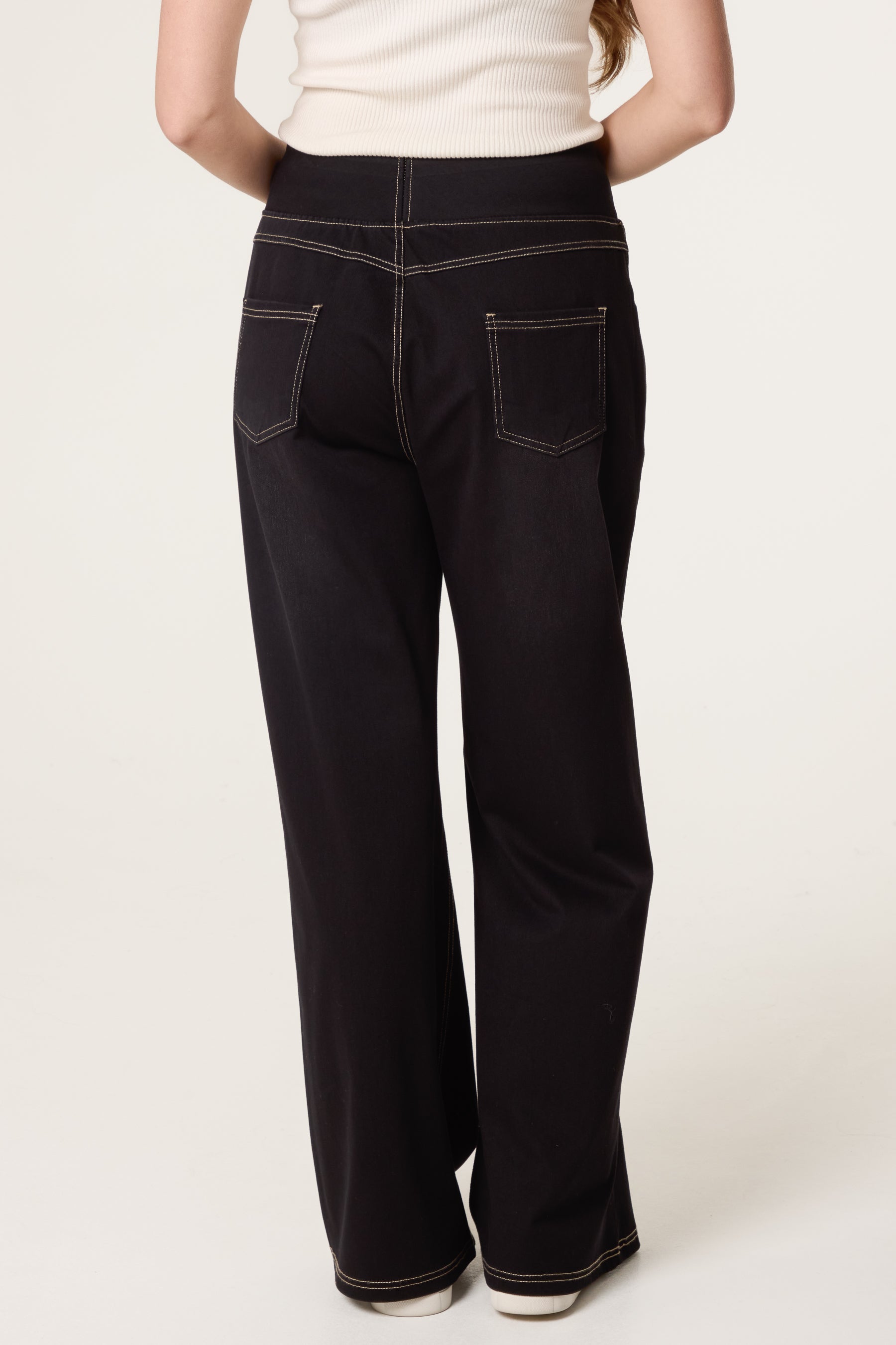 Wide Waistband & Wide Leg Jeans