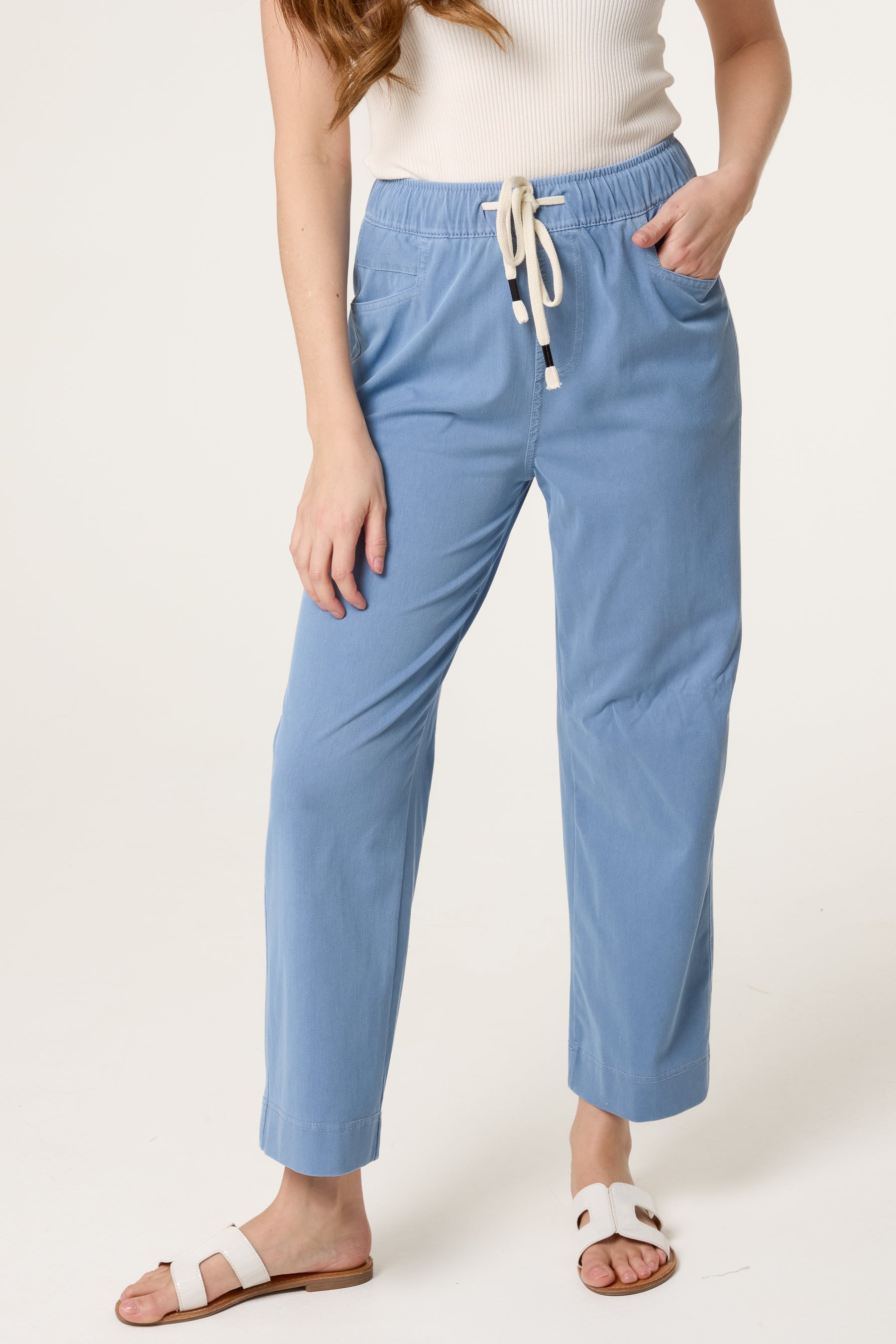 Elastic Waist Drawstring Trousers