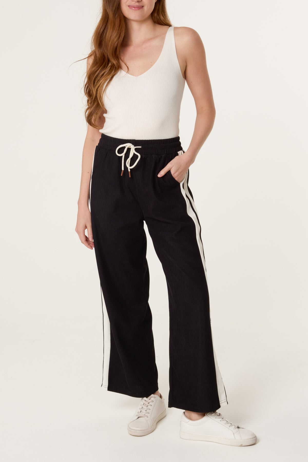 Drawstring Side Stripe Trousers