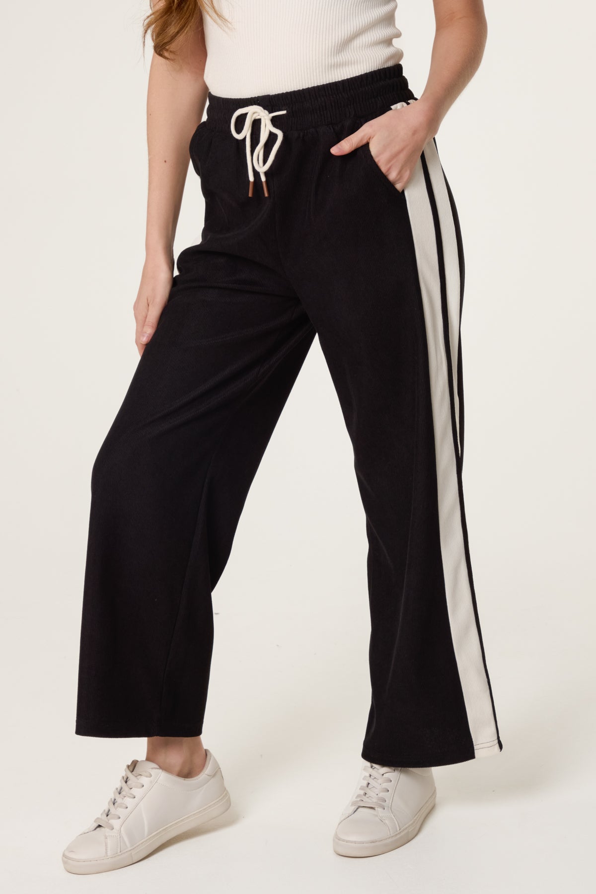 Drawstring Side Stripe Trousers